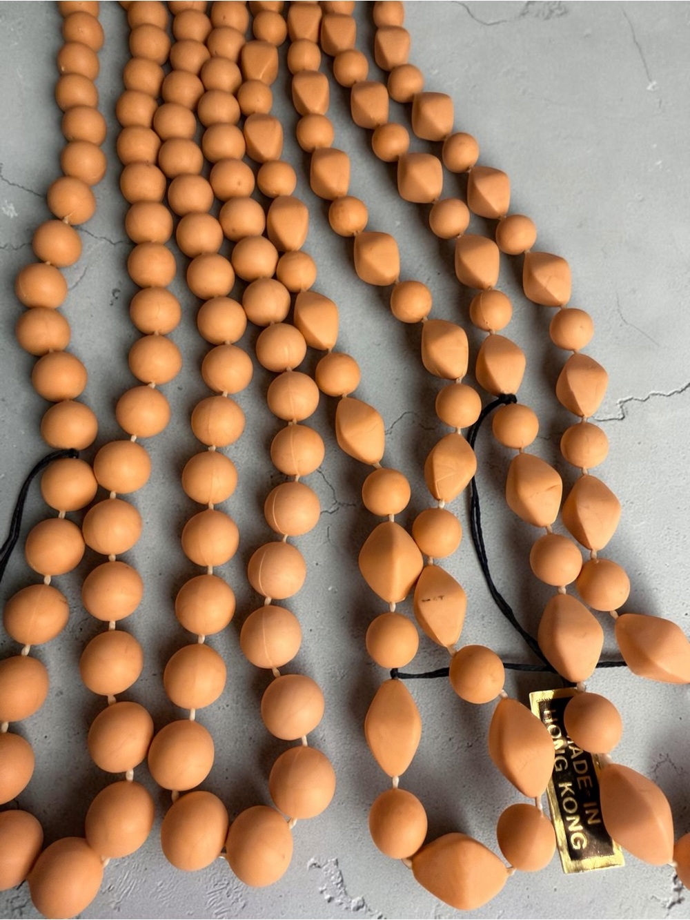 4 Matte Tan Beaded Statement Necklace